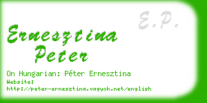 ernesztina peter business card